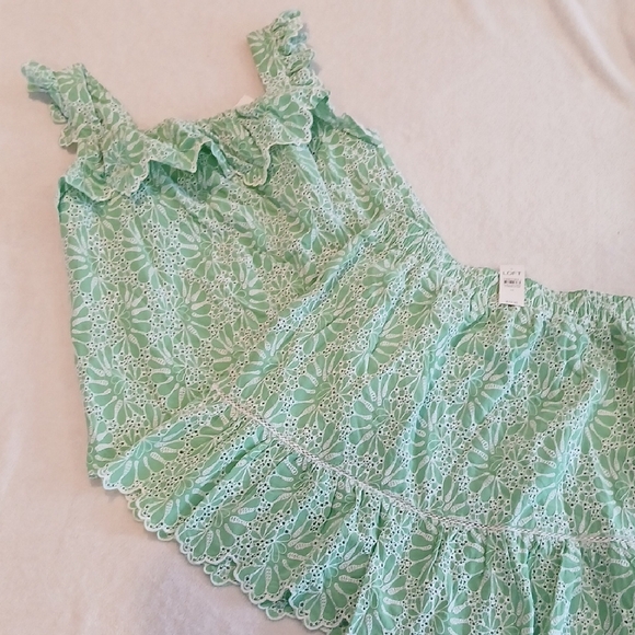 NWT LOFT Mint Floral Lace Blouse And Skirt Set Medium - Picture 1 of 12
